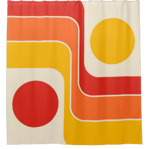 Rideaux De Douche Conception géométrique du style rétro de la mi-ann