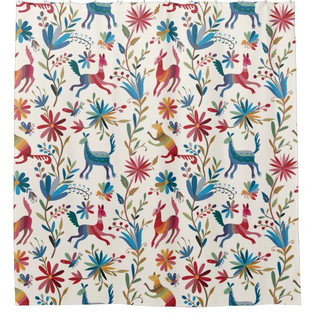 Rideaux De Douche Conception inspirée d'Otomi (Devant)