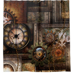 Rideaux De Douche Conception merveilleuse de steampunk