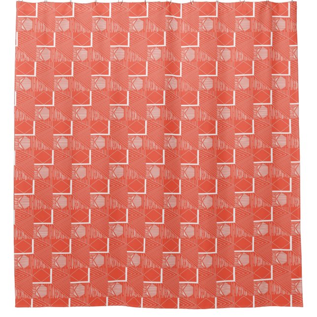 Rideaux De Douche Conception moderne de corail chic (Devant)