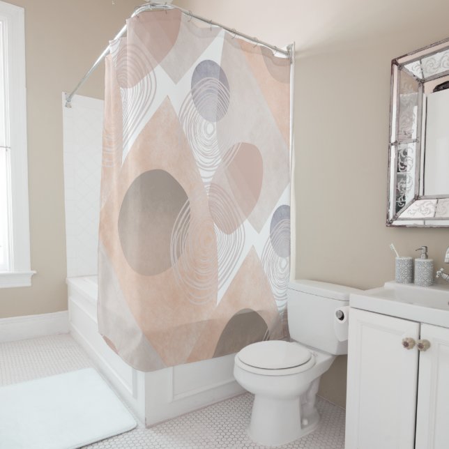 Rideaux De Douche Conception Motif Abstraite (En situation)