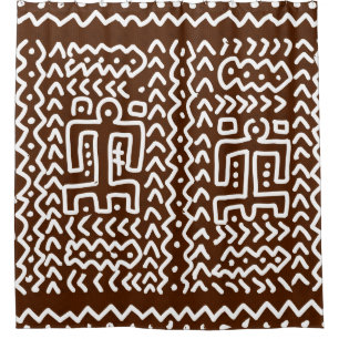 Rideaux De Douche Conception primitive tribale Brown