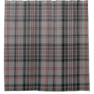 Rideaux De Douche Contrôle noir rouge gris de plaid de tartan de