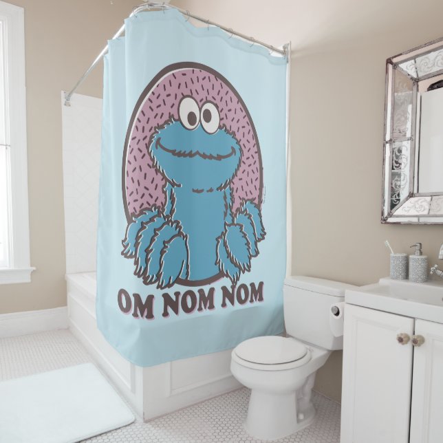 Rideaux De Douche Cookie Monster | Om Nom Nom Nom (En situation)