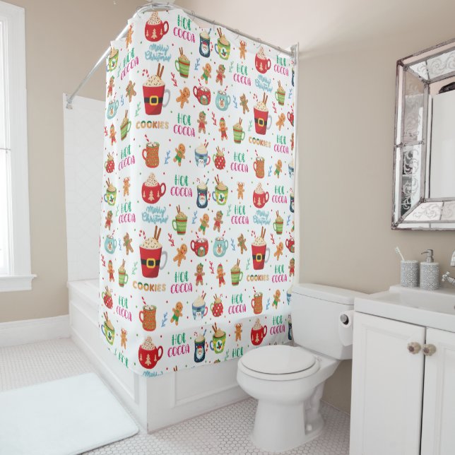 Rideaux De Douche Cookies de Christmas (En situation)