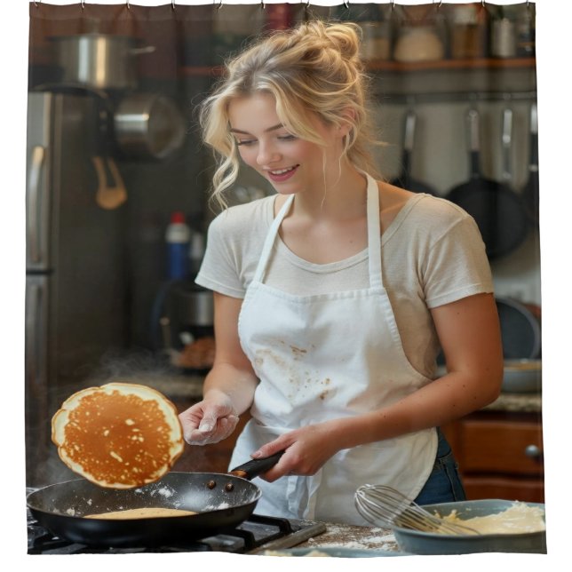 Rideaux De Douche Cooking Pancakes Photo Customize (Devant)