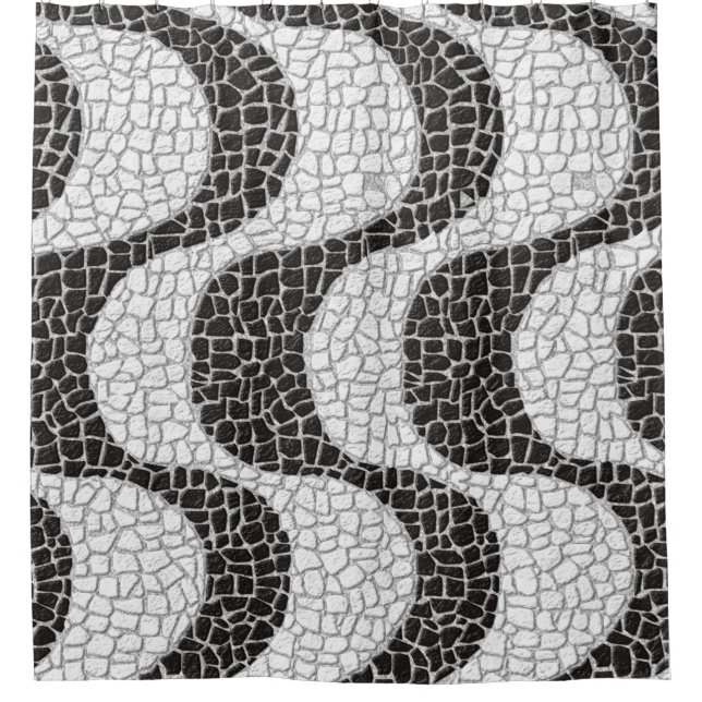 Rideaux De Douche Copacabana Sidewalk Brazilian pattern (Devant)