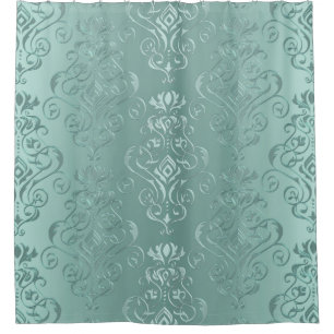 Rideaux De Douche Copie vintage de damassé d'Aqua de glace