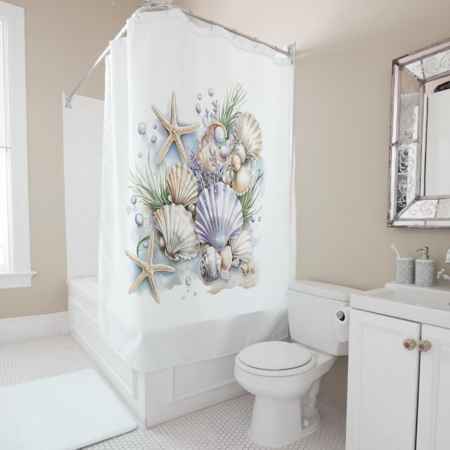 Rideaux De Douche Coquillages  (En situation)
