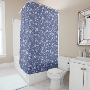 Rideaux De Douche Coquillages de mer Coquille marine Motif marine bl