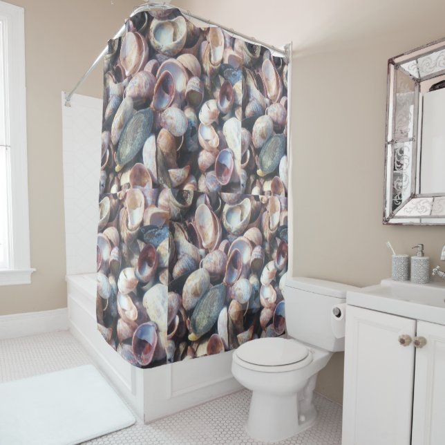 Rideaux De Douche Coquillages En Bord De Mer (En situation)