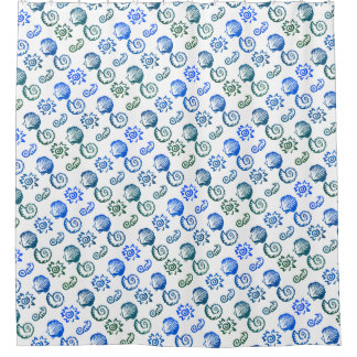 Rideaux De Douche Coquillages - Symboles de plage Motif