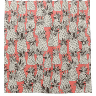Rideaux De Douche corail à ananas