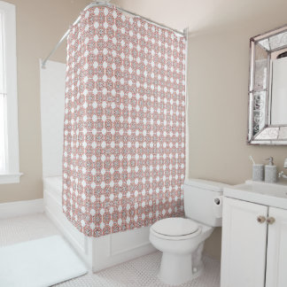 Rideaux De Douche Corail et gris géométrique