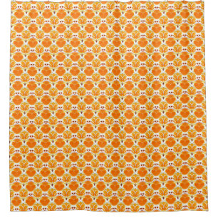 Rideaux De Douche Coral Orange et crème Motif Batik