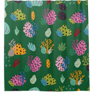 Rideaux De Douche Coraux et Plantes de mer : Motif sous-marin