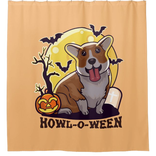 Rideaux De Douche Corgi Howl-O-Ween (Devant)