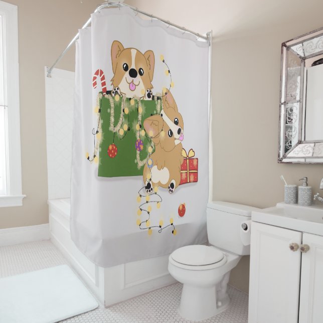 Rideaux De Douche Corgis (En situation)