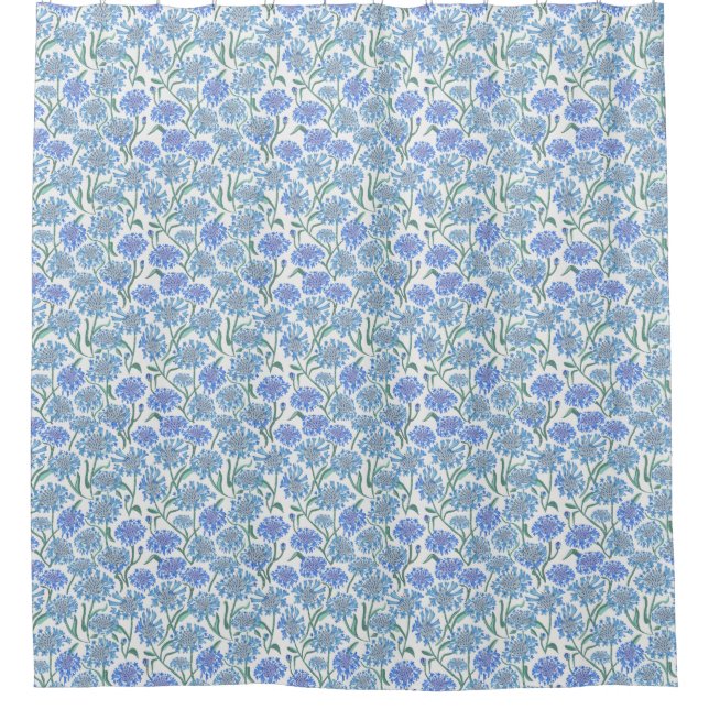 Rideaux De Douche Cornflowers In Crayon Blue (Devant)