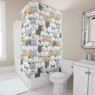 Rideaux De Douche Cortina de Baño HELLO AND LOVELY CATS