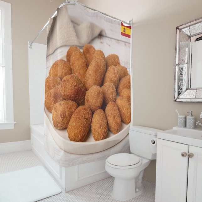 Rideaux De Douche Cortina de ducha croquetas españolas (En situation)