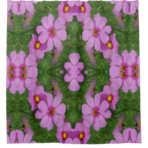 Rideaux De Douche Cosmos rose Fleurs de marguerite Abstraite Nature