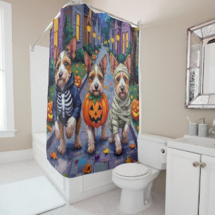 Rideaux De Douche Costume d'Halloween de Biewer Terrier Trick ou Tri