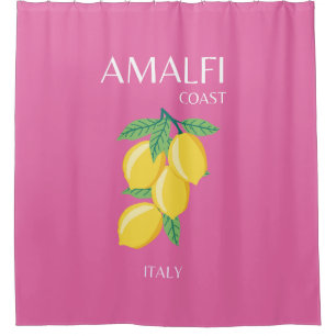 Rideaux De Douche Côte amalfitaine, Italie, Art Voyage, Rose, Preppy