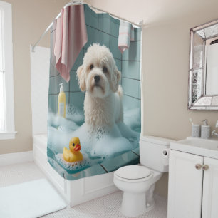 Rideaux De Douche Coton De Tulear Sloppy Sleepy Cute Funny