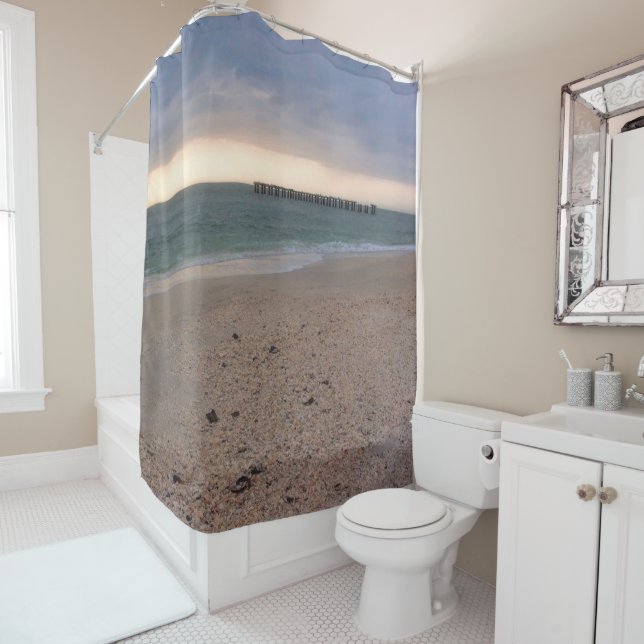 Rideaux De Douche Coucher de soleil de l'île de Gasparilla (En situation)