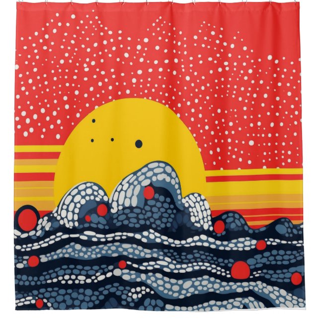 Rideaux De Douche Coucher de soleil mer rouge belle arène (Devant)