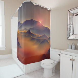Rideaux De Douche Coucher du soleil de montagne