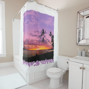 Rideaux De Douche Coucher du soleil tropical