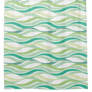 Rideaux De Douche COULEUR Arrière - plan Abstraite Waves Green ADD