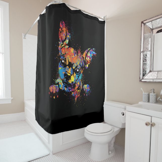 Rideaux De Douche Couleur Cute Chihuahua (En situation)