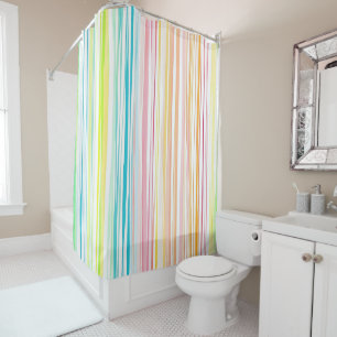 Rideaux De Douche Couleur du Motif Pastel Stripe