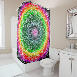 Rideaux De Douche Couleur éclater Rainbow Prism Mandala
