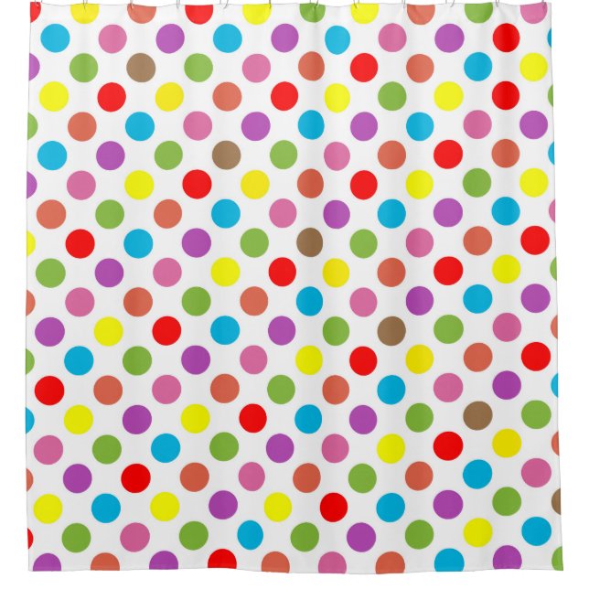 Rideaux De Douche Couleurs arc-en-ciel pois (Devant)