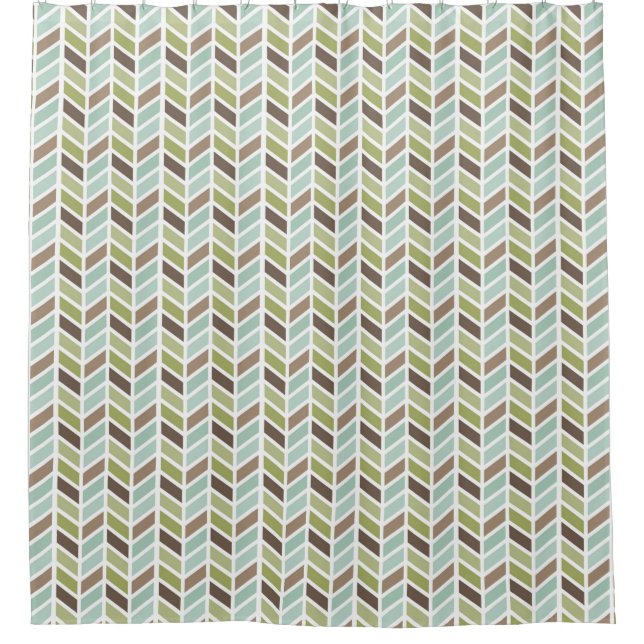 Rideaux De Douche Couleurs de terre Herringbone Design Motif (Devant)
