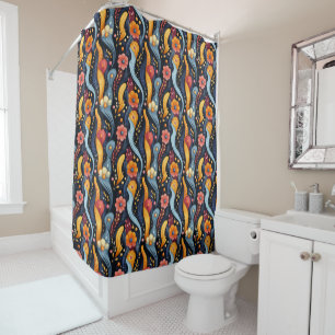 Rideaux De Douche Couleurs vives et lumineuses motif funky hippy