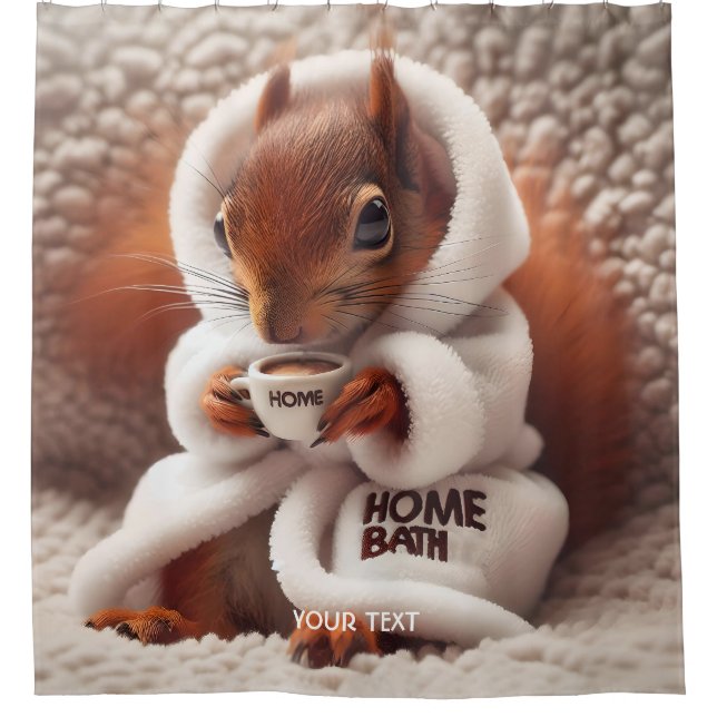 Rideaux De Douche Coupe de café Imaginaire Cute Squirrel (Devant)