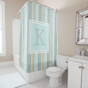 Rideaux De Douche Coutume Unique Seafoam Vert Blanc Tan Art
