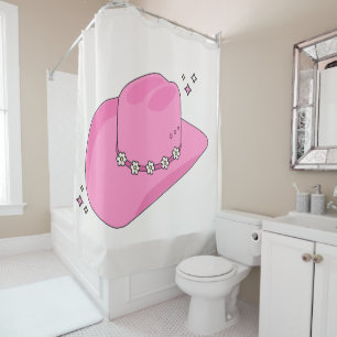Rideaux De Douche Cowboy Casquette Preppy rose