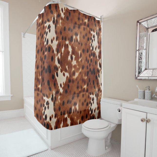 Rideaux De Douche Cowboy noir Brown occidental (En situation)