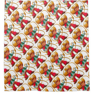 Rideaux De Douche Cowboy Retro Boy Child Cute Western