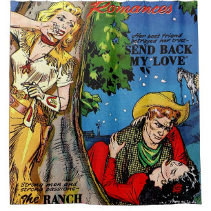 Rideaux De Douche Cowgirl Romance La trahison Vintage BD