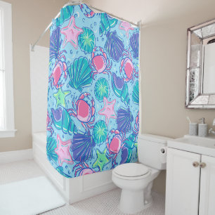 Rideaux De Douche Crabe des coquillages de Preppy Beach