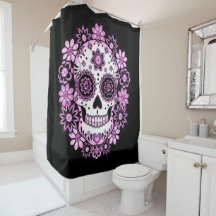 Rideaux De Douche Crâne de sucre pourpre