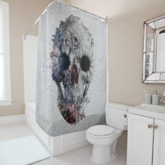 Rideaux De Douche Crâne floral 2