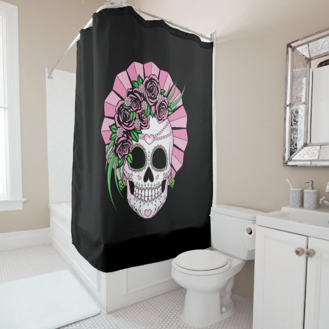Rideaux De Douche Crâne Lady Sugar (En situation)